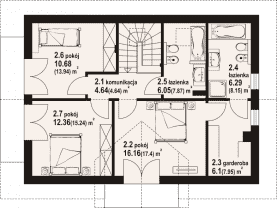 Rzut projektu henryków b1m - Poddasze