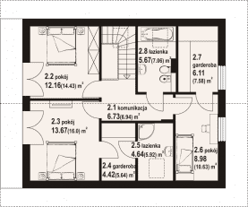 Rzut projektu gryfinowo b1m - Poddasze
