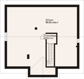Rzut projektu andrzejowo 1m - Poddasze