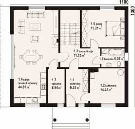 Rzut projektu darłowo a1m - Parter
