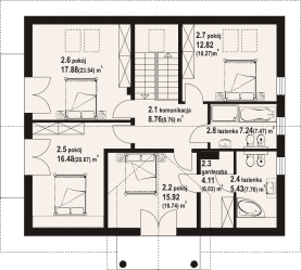 Rzut projektu darłowo a1m - Poddasze