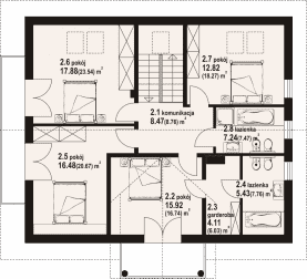 Rzut projektu darłowo b1m - Poddasze