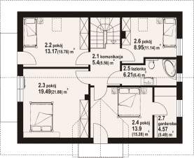 Rzut projektu cedrowo a1mk - Poddasze