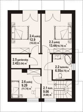 Rzut projektu gniazdowo a4 - Poddasze