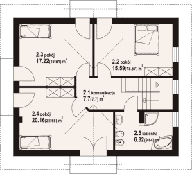 Rzut projektu piotrowice r - Poddasze