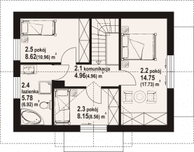 Rzut projektu hebdów aa 70 - Poddasze