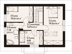 Rzut projektu hebdów a3 - Poddasze