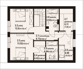 Rzut projektu gryfinowo c1m - Poddasze