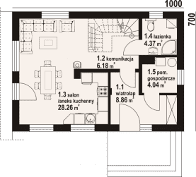 Rzut projektu świecie aa 70 - Parter
