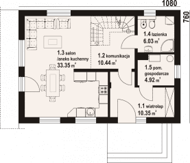 Rzut projektu świecie a3 - Parter