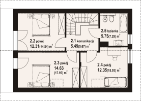 Rzut projektu świecie a3 - Poddasze
