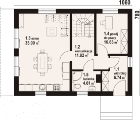 Rzut projektu bartkowo a3 dws - Parter