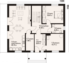 Rzut projektu darłowo b1 dws - Parter