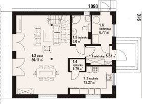 Rzut projektu gryfinowo b1 dws - Parter