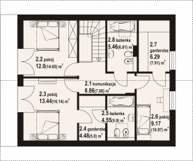 Rzut projektu gryfinowo b1 dws - Poddasze