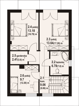 Rzut projektu gniazdowo a3 dws - Poddasze