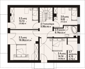 Rzut projektu cedrowo b1 dws - Poddasze