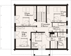 Rzut projektu darłowo b1 dw - Poddasze