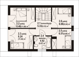 Rzut projektu żarki aa 70 dw - Poddasze