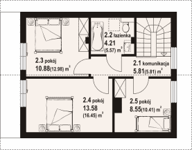 Rzut projektu trzebowice aa 70 dw - Poddasze