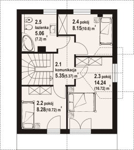 Rzut projektu grajewo aa 70 dws - Poddasze