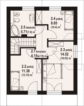 Rzut projektu grajewo aa 70 - Poddasze