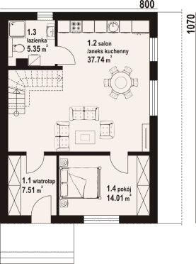 Rzut projektu grajewo a3 - Parter