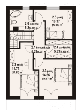 Rzut projektu grajewo a3 - Poddasze
