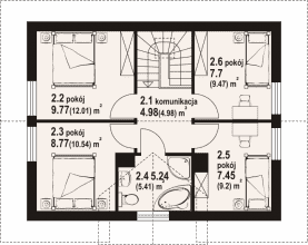 Rzut projektu zawojowo aa 70 dws - Poddasze