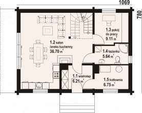 Rzut projektu zawojowo a3 dw - Parter