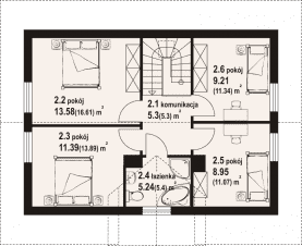 Rzut projektu zawojowo a3 dw - Poddasze
