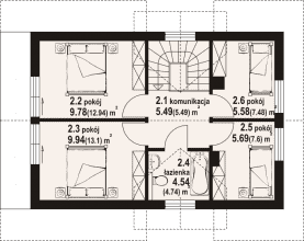Rzut projektu osieczno aa 70 dws - Poddasze