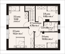 Rzut projektu gryfice a3 - Poddasze