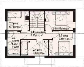 Rzut projektu miłowo aa 70 dw - Poddasze