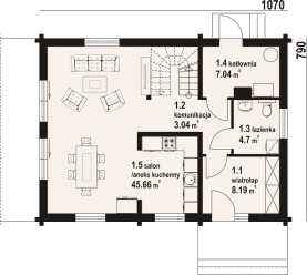 Rzut projektu orłowo a3 dw - Parter