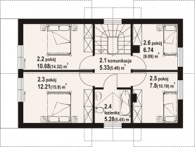 Rzut projektu osieczno a3 dw - Poddasze