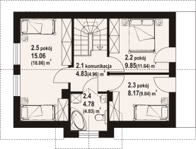 Rzut projektu modrowo aa 70 - Poddasze