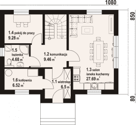 Rzut projektu modrowo a3 - Parter