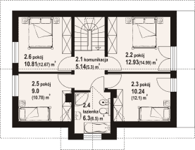 Rzut projektu modrowo a3 - Poddasze