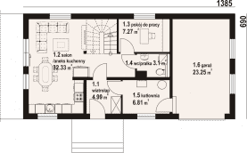 Rzut projektu janowo ag dws - Parter