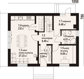 Rzut projektu cedry a3 - Parter