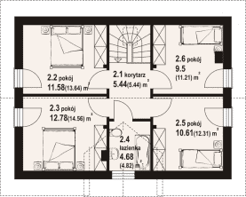 Rzut projektu cedry a3 - Poddasze
