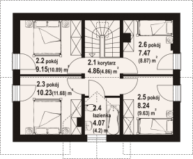 Rzut projektu cedry aa 70 - Poddasze