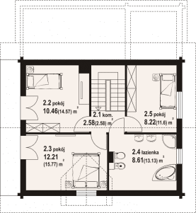 Rzut projektu bartnówek dw 5 - Poddasze