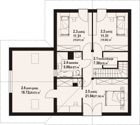 Rzut projektu kowalowo dw - Poddasze