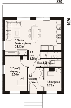 Rzut projektu gładyszowo a3 dws - Parter
