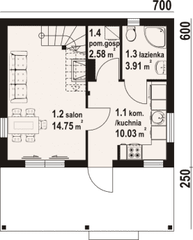 Rzut projektu ostrów dws - Parter