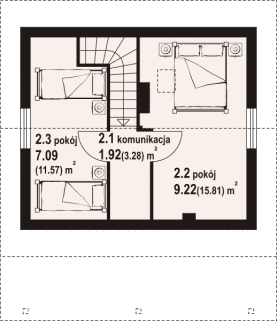 Rzut projektu ostrów dws - Poddasze