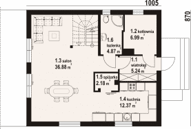 Rzut projektu gryfice a3 dws - Parter