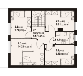 Rzut projektu gryfice a3 dws - Poddasze
